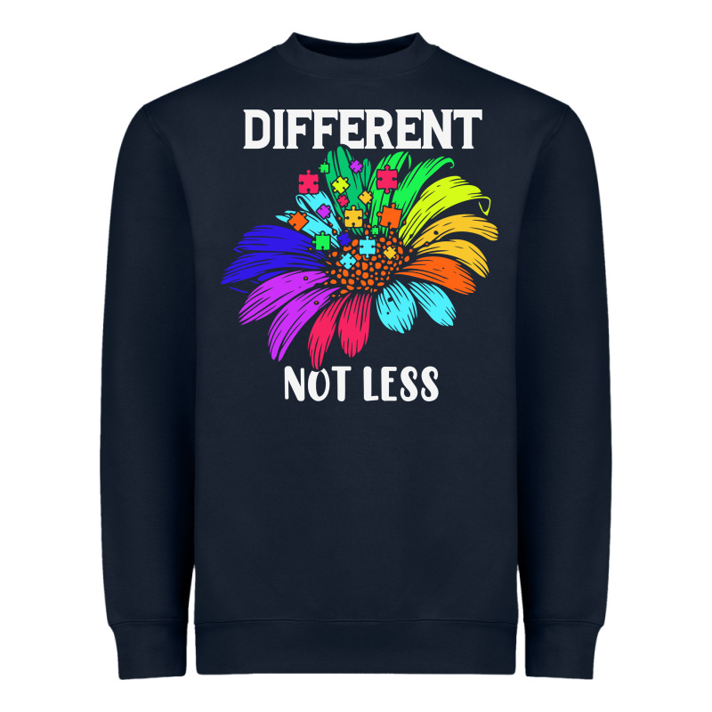 Different Not Less Daisy Autism Puzzle Heavyweight Sweatshirt by CowhideDigitalArt | Teevron