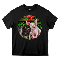 Black christmas pig Heavy Core Tee - LillyAllenDesigns