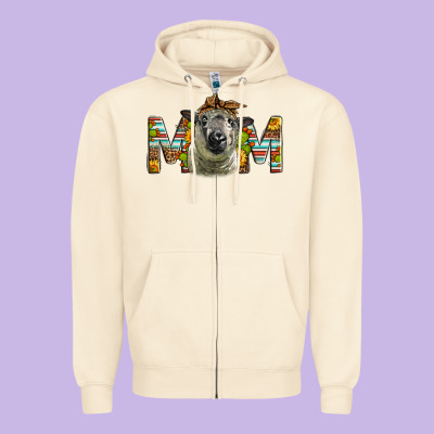 Hampshire Sheep Mom Mother's Day Zipper Hoodie Designed By Lillyallendesigns