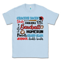 Dusty Blue baseball typography words Classic Tee - Artiststas