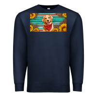 Navy golden retriever license plate Premium Sweatshirt - Artiststas