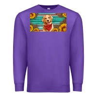 Purple golden retriever license plate Premium Sweatshirt - Artiststas