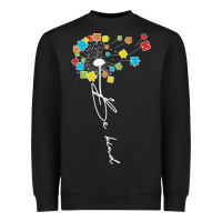 Black Dandelion Autism Puzzle Be Kind Heavyweight Sweatshirt - CowhideDigitalArt