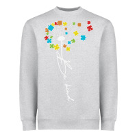 Heather Grey Dandelion Autism Puzzle Be Kind Heavyweight Sweatshirt - CowhideDigitalArt