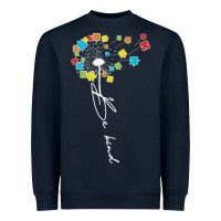 Navy Dandelion Autism Puzzle Be Kind Heavyweight Sweatshirt - CowhideDigitalArt