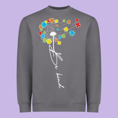 Dandelion Autism Puzzle Be Kind Heavyweight Sweatshirt Designed By Cowhidedigitalart