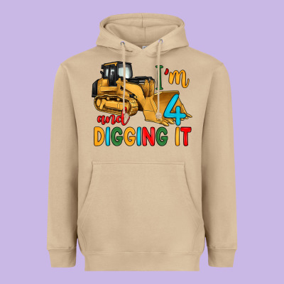 I'm 4 And Digging It Heavyweight Hoodie Designed By Artiststas