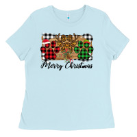 Baby Blue Merry Christmas Paws Ladies Tee - Bettercallsaul
