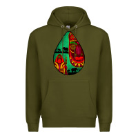 Army Green african masks teardrop  3 Premium Hoodie - BundleAndBundleShop
