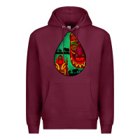 Burgundy african masks teardrop  3 Premium Hoodie - BundleAndBundleShop