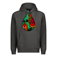 Charcoal Heather african masks teardrop  3 Premium Hoodie - BundleAndBundleShop