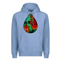 Colony Blue african masks teardrop  3 Premium Hoodie - BundleAndBundleShop