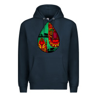 Navy african masks teardrop  3 Premium Hoodie - BundleAndBundleShop