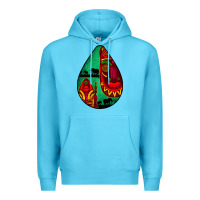 Ocean Blue african masks teardrop  3 Premium Hoodie - BundleAndBundleShop