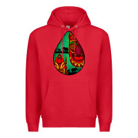 Red african masks teardrop  3 Premium Hoodie - BundleAndBundleShop