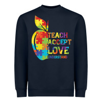 Navy Autism Teach Accept Understand Love Heavyweight Sweatshirt - CowhideDigitalArt