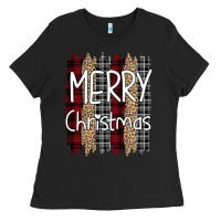 Black merry christmas leopard print Ladies Tee - Bettercallsaul