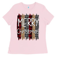 Bubblegum Pink merry christmas leopard print Ladies Tee - Bettercallsaul