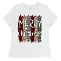 White merry christmas leopard print Ladies Tee - Bettercallsaul