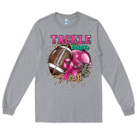 Heather Grey Tackle Cancer Long Sleeve Tee - HowdyJamesFarm