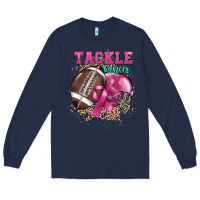 Navy Tackle Cancer Long Sleeve Tee - HowdyJamesFarm