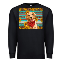 Black golden retriever with sunflowers Premium Sweatshirt - Artiststas