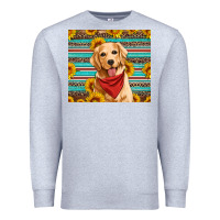 Heather Grey golden retriever with sunflowers Premium Sweatshirt - Artiststas