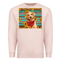 Pale Pink golden retriever with sunflowers Premium Sweatshirt - Artiststas