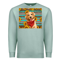 Seafoam golden retriever with sunflowers Premium Sweatshirt - Artiststas