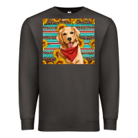 Smoke golden retriever with sunflowers Premium Sweatshirt - Artiststas