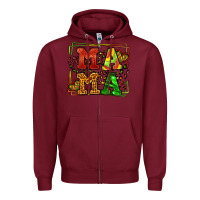 Burgundy juneteenth leopard frame mama Mother's Day Zipper Hoodie - LillyAllenDesigns