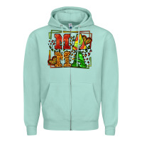 Seafoam juneteenth leopard frame mama Mother's Day Zipper Hoodie - LillyAllenDesigns