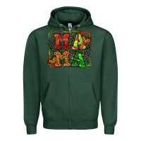 Sports Green juneteenth leopard frame mama Mother's Day Zipper Hoodie - LillyAllenDesigns