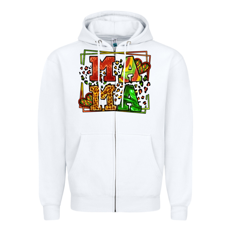 Juneteenth Leopard Frame Mama Mother's Day Zipper Hoodie by LillyAllenDesigns | Teevron