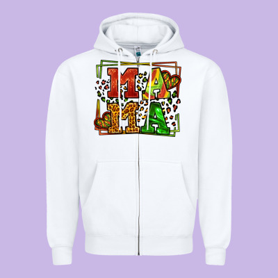 Juneteenth Leopard Frame Mama Mother's Day Zipper Hoodie Designed By Lillyallendesigns