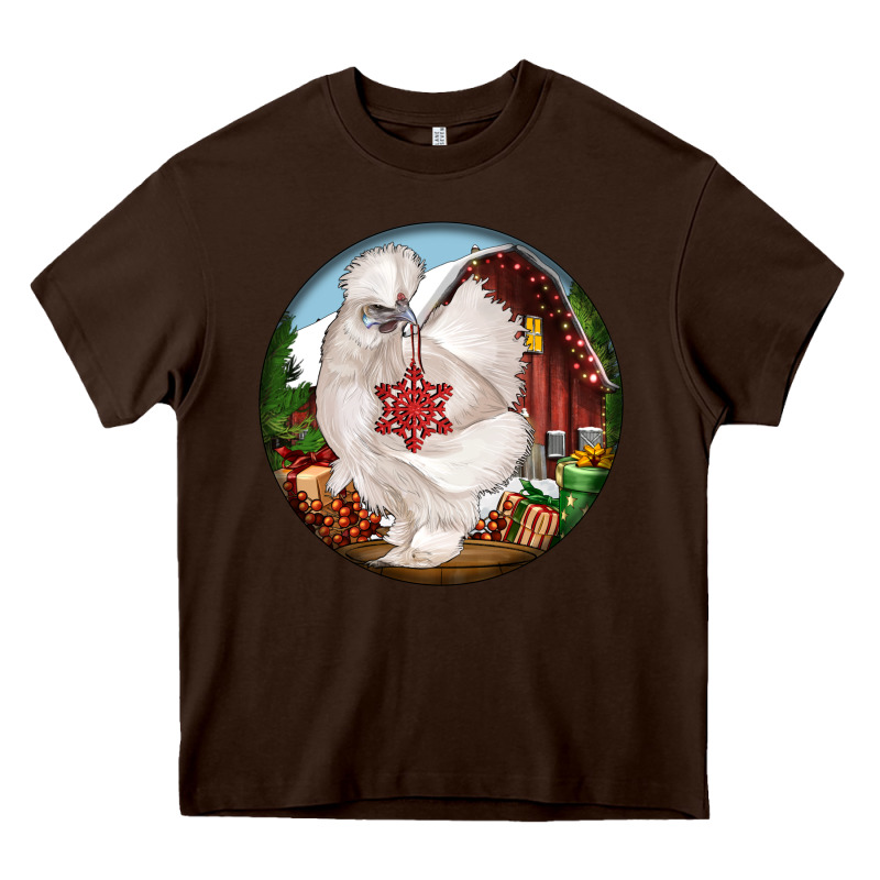 Silkie Chicken Christmas Heavy Core Tee by LillyAllenDesigns | Teevron