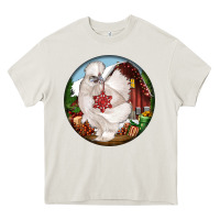 Cream silkie chicken christmas Heavy Core Tee - LillyAllenDesigns
