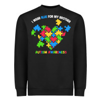 Black Wear Blue For My Brother Autism Heavyweight Sweatshirt - CowhideDigitalArt