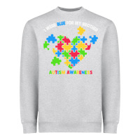 Heather Grey Wear Blue For My Brother Autism Heavyweight Sweatshirt - CowhideDigitalArt