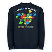 Navy Wear Blue For My Brother Autism Heavyweight Sweatshirt - CowhideDigitalArt