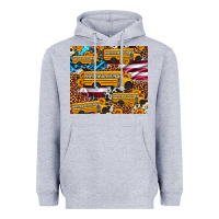 Heather Grey school bus American flag sunflower cowhide leopard Heavyweight Hoodie - Artiststas