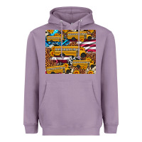 Lavender school bus American flag sunflower cowhide leopard Heavyweight Hoodie - Artiststas