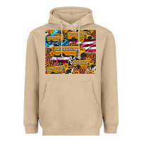 Mushroom school bus American flag sunflower cowhide leopard Heavyweight Hoodie - Artiststas