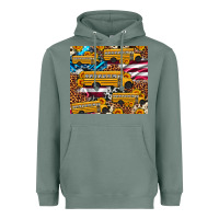 Sage school bus American flag sunflower cowhide leopard Heavyweight Hoodie - Artiststas