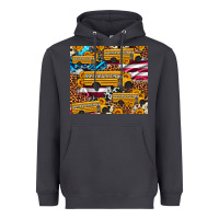 Smoke school bus American flag sunflower cowhide leopard Heavyweight Hoodie - Artiststas