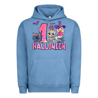 Pigment Pebble Blue my first pink halloween Urban Hoodie - AdoDesignShop