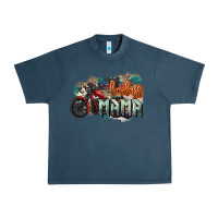 Midnight Navy Badass Mama motorcycle Urban Heavy Tee - HowdyJamesFarm