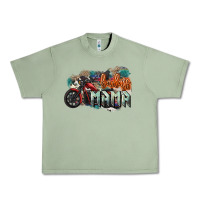 Oil Green Badass Mama motorcycle Urban Heavy Tee - HowdyJamesFarm