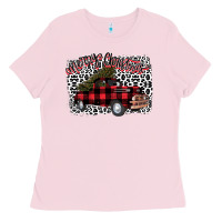 Bubblegum Pink Merry Christmas Truck Ladies Tee - Bettercallsaul
