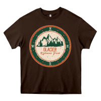 Chocolate Brown Glacier National Park Heavy Core Tee - minhPixels